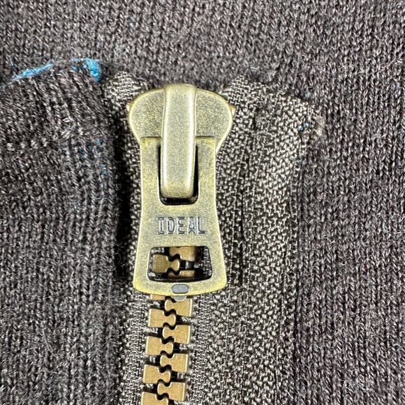 Title Nine Wool Blend Moto Knit Sweater XS Brown Teal Asymmetrical Zip Jacket - Picture 7 of 14